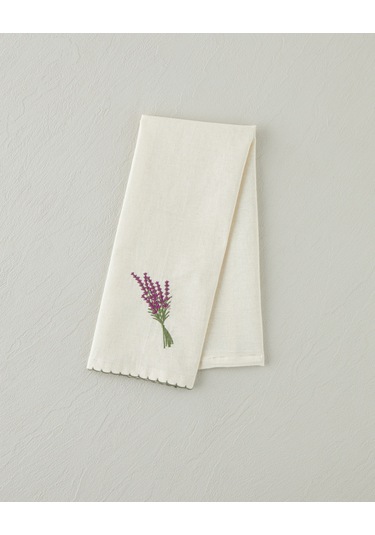 English Home Lavispera Pamuk Polyester Nakışlı Kurulama Bezi 30x50 Cm Mor