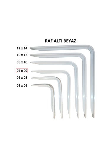 Metal Boyalı Lüx Beyaz Raf Altı 7x9 - (2 Adet)