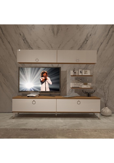 Decoraktiv Eko 5 Mdf Std Gold Tv Ünitesi Tv Sehpası Ceviz - Beyaz