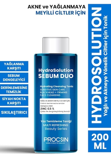 Procsın Hydrosolution Yağlı Ve Akneye Yönelik Ciltler İçin Tonik 200 ML