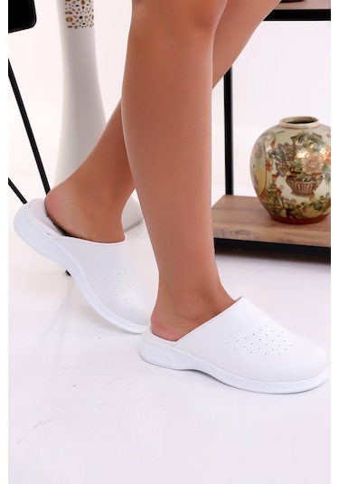Hipokrat Hp600 Ortopedik Sabo Terlik Doktor Hemşire Hastane Aşçı İş Terliği Beyaz
