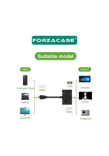 4in1 Hdmı To Vga Adaptör Type C Aux Çevirivi Adaptör - Fc504