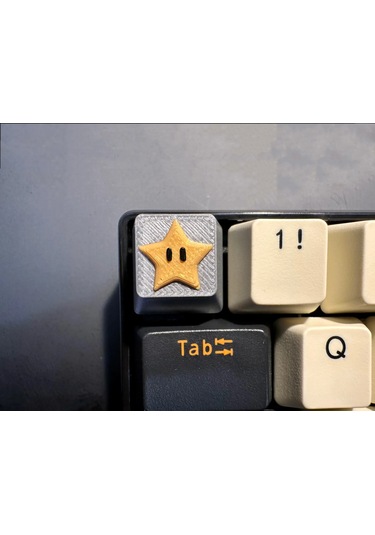 Super Mario Yıldız Keycap 3 Lü Set Mekanik Klavye Uyumlu Renkli