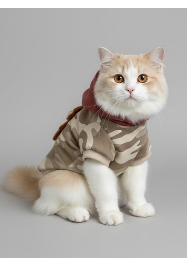 Safari Friends Kapüşonlu Kedi Sweatshirt Küçük Irklar