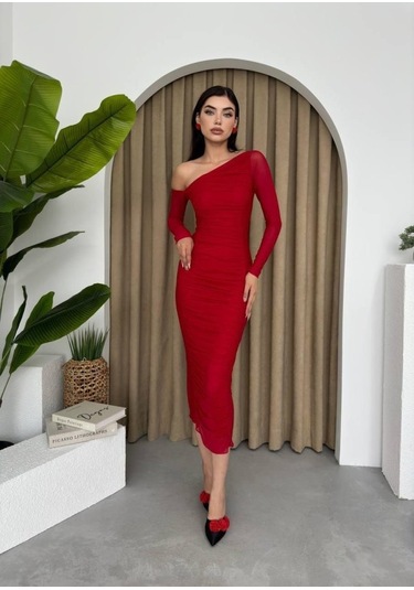 S-pazarım Mila Tül Elbise Altın