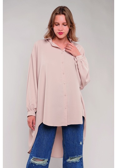 Gabria Oversize Gömlek Taş