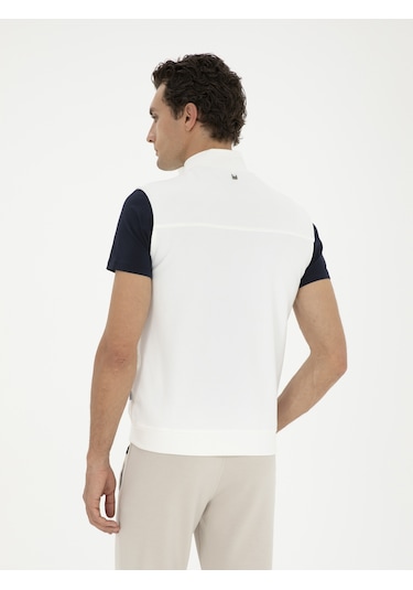 Cacharel Beyaz Slim Fit İnce Kapitone Mont Yelek