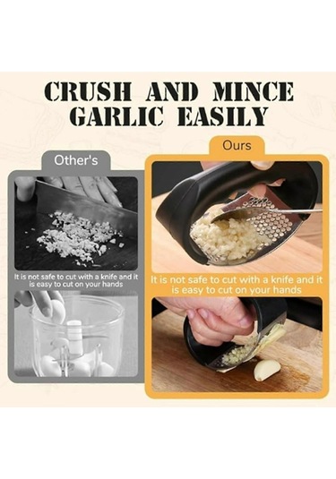 2024 Yükseltilmiş Paslanmaz Çelik Sarımsak Kırıcı, Sarımsak Kıyma Çok Renkli