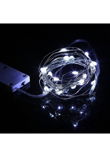 Beyaz Parti Pil Aydınlatma Düğün Lambası Dıy Led Güneş Işıkları Yanıp Sönen Dize Işık Romantik 1m 10led Beyaz