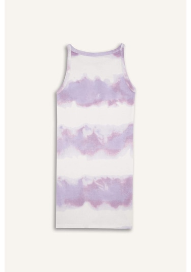 DeFacto Kız Çocuk Batik Desenli Fitilli Kaşkorse Kolsuz Yazlık Elbise B4489A825SMPR67