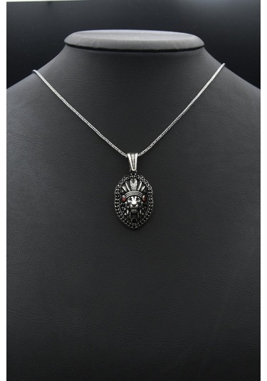 Kızılderili Aslan Figürlü 925 Ayar Erkek Gümüş Kolye Zincir 901306 Gümüş