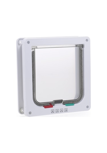 Geeksen Küçük Boy Beyaz Evcil Hayvan Kapısı - Kedi Köpek Giriş Çıkış Kontrolü, Sessiz Ve Güvenli Abs Plastik Tasarım