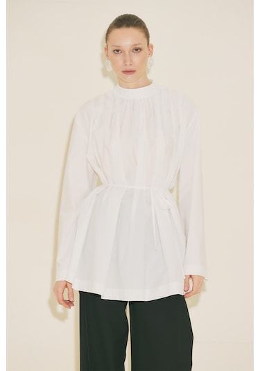 Manuka Pliseli Tunik Ekru Ss26tnk00004-02 Ekru