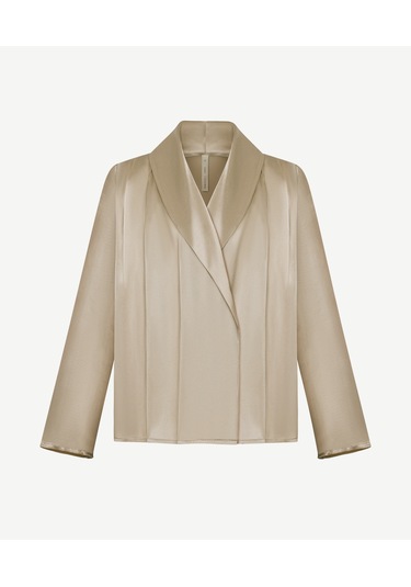 Yargıcı Geniş Şal Yaka Uzun Kol Gömlek 25kkgm6051p 002 Beyaz