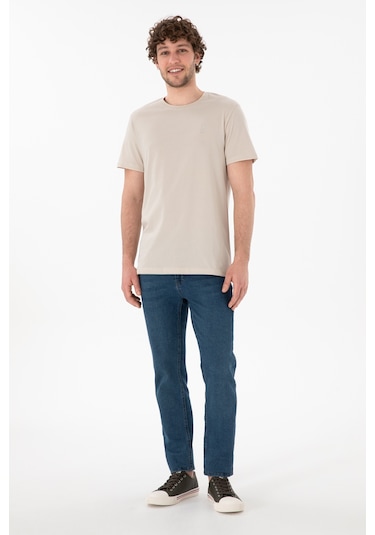 U.S. Polo Assn. Erkek Regular Fit Bisiklet Yaka Taş Basic Tişört 50305924-VR049