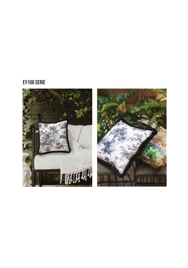 Adawall EY106 Çiçekli Yaprak Desenli Dekoratif Kırlent EY106