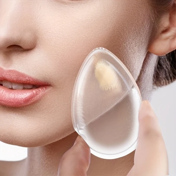 Gateesat 2li Doğal Lateks Şeffaf Silikon Makyaj Süngeri Islak Kullanım