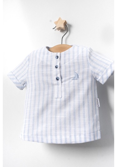 Yazlık Yelken Nakışlı Bebe 2'li Erkek Takım Mavi