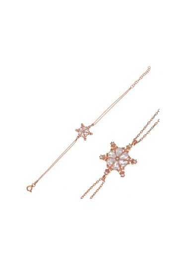 Blackcraft 925 Ayar Gümüş Rose Kar Çiçeği Kadın Bileklik Bc-04baf6 Renkli