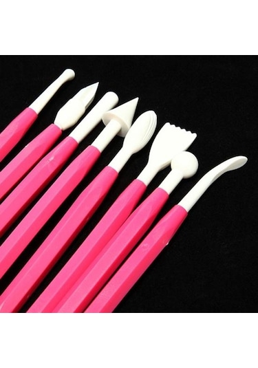 Sarı 8 Adet Çiçek Fondan Kalem Hafif Çikolata Kalıp Düz Renk Dıy Desen Fondan Kesici Kalem Basit Çift Kafalı Gıda Sınıfı