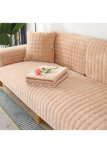 Jms Camgöbeği Düz Renk Kaymaz Kalınlaşmak Yumuşak Peluş Kanepe Yastığı Havlu 45 x 45 CM Yastık Kılıfı