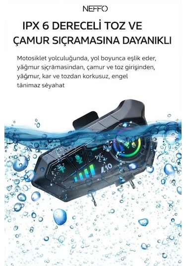 V10 5.3 Motosiklet Kask Kulaklık Intercom Işıklı Motorsiklet Interkom