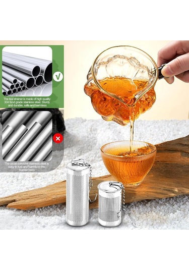 Reedark "lucaser 4 Parça Paslanmaz Çelik Demlik Seti - Kapaklı Ve Zincirli Büyük Çay Süzdürme Topları" Gümüş