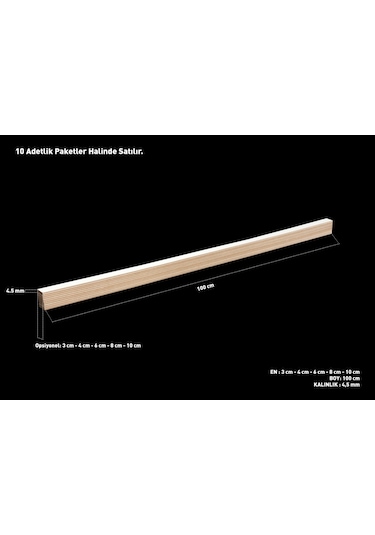 Boyanabilir Dekoratif Duvar Çıtası 6 Cm Genişliği 10'Lu Set