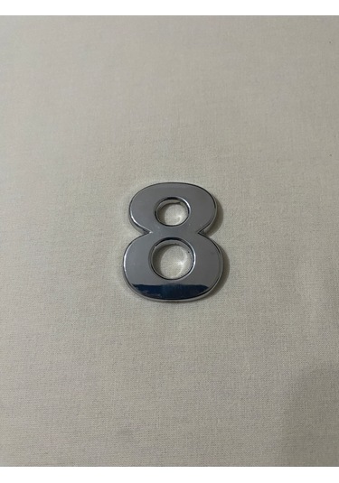 8 Sekiz Numara Yapışkanlı Daire Bina Villa Kapı Numarası Krom Crom 4 Cmx5cm No:8 Plastik