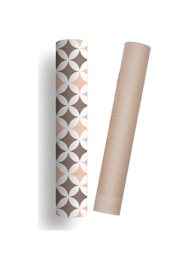 Kahve Somon Mutfak Tezgah Arası Kendinden Yapışkanlı Folyo Kaplama Fayans Taş Desen 60cm X 100cm