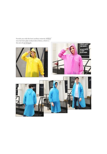 Sones Tek Kullanımlık Peva Çevre Şeffaf Yağmurluk Açık Hava Yürüyüşü Siyam Yağmurluğu Turuncu