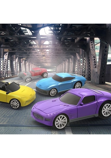 Driven 4'lü Çek Bırak Araba Seti - Mavi, Kırmızı, Mor, Sarı