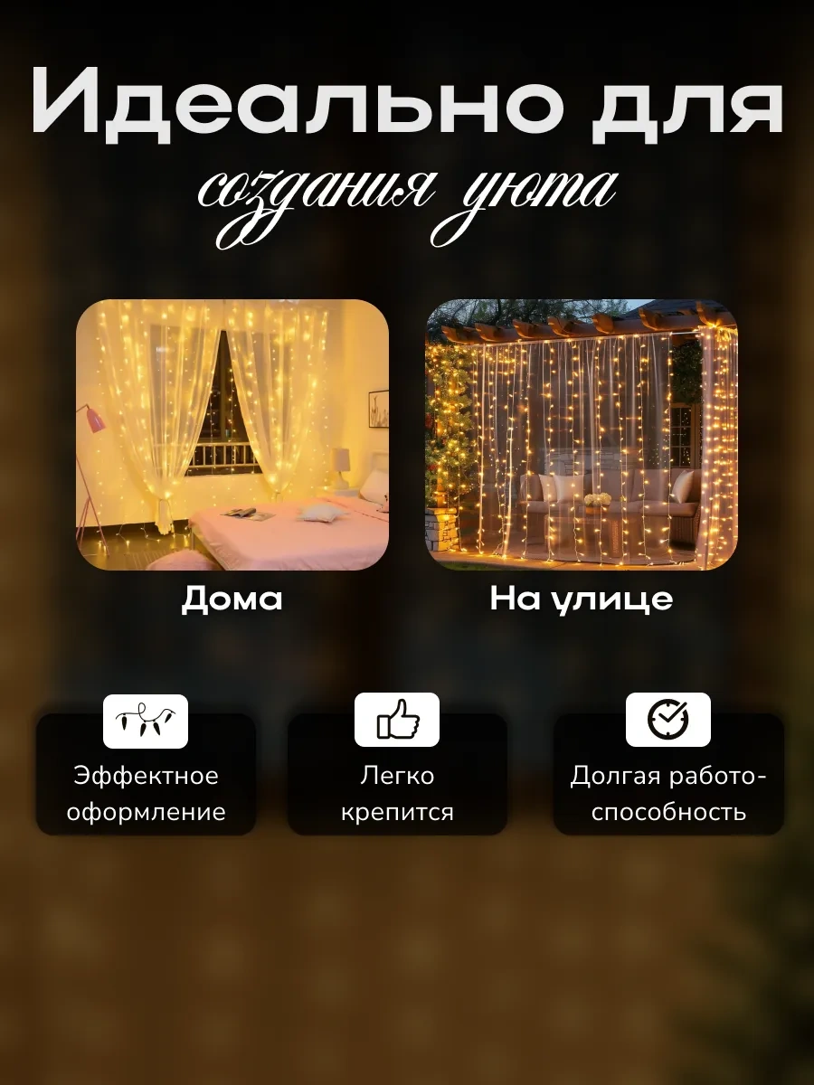 D-light Pencere İçin Süs Perde 2x2 İç Mekan Yılbaşı 108518475 Beyaz