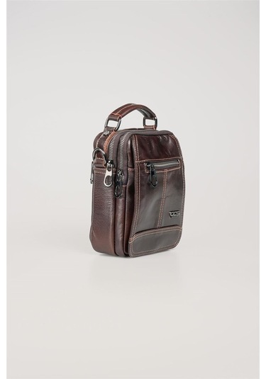 Ççs 31609 Hakiki Deri El Omuz Çantası Kahverengi