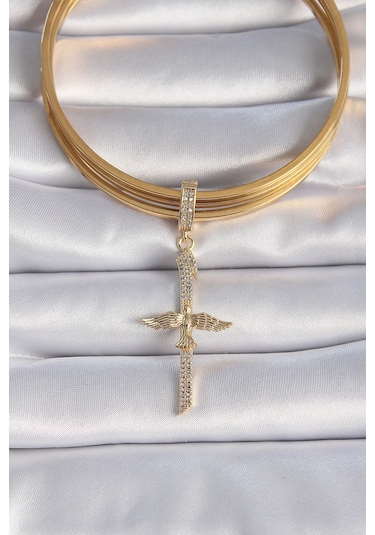 Pirinç Gold Renk Zirkon Taş Detaylı Elif Model Anka Kuşu Figür Ajda Charm - Tj-bc1013 Diğer