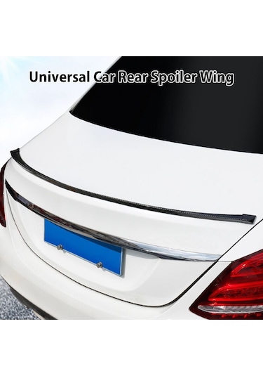 Shineyee Evrensel Araç Arka Kanat Kauçuk Rüzgarlık Siyah Karbon Fiber Şeritli Spoiler Seti