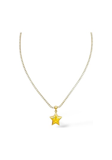 Su Yolu Bombe Yıldız Çelik Kolye Altın - Gümüş
