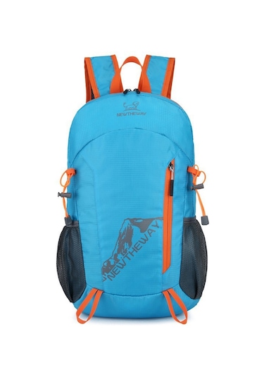 Yeni Büyük Kapasiteli Taşınabilir Moda Spor Açık Dağ Tırmanışı Koşu Katlanabilir Erkek Ve Kadın Seyahat Omuz Çantası Gri - Mavi