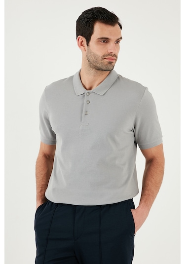 Buratti Pamuklu Regular Fit Düğmeli Polo Yaka 5'Li Paket Erkek T Shirt 5902127S5 Siyah-Haki-Pudra-Kül-Petrol