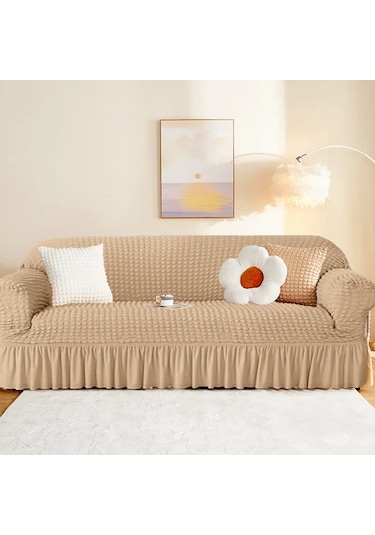 Upmall Bürümcük Koltuk Örtüsü Kanepe Örtüsü 3lü Bej