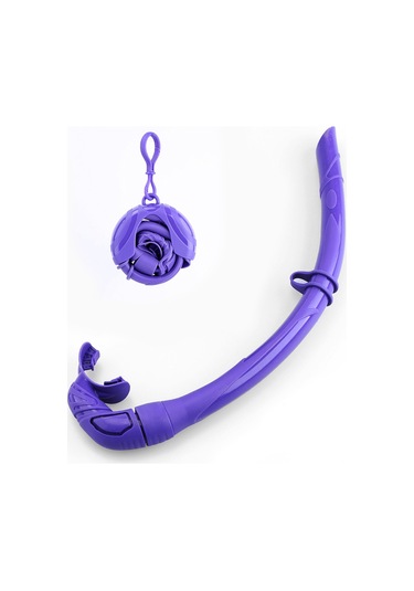 Neevoyu Silikon Katlanabilir Yetişkin Sıvı Solunum Borusu - Mor, 415mm Uzunluk, 90mm Çap, Taşıma Kutuğu İçerir Mor