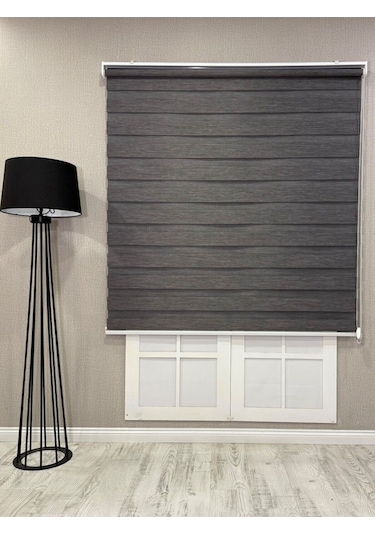 Donatti Bambu Zebra Stor Güneşlik Perde Füme Koyu Gri Füme Koyu Gri