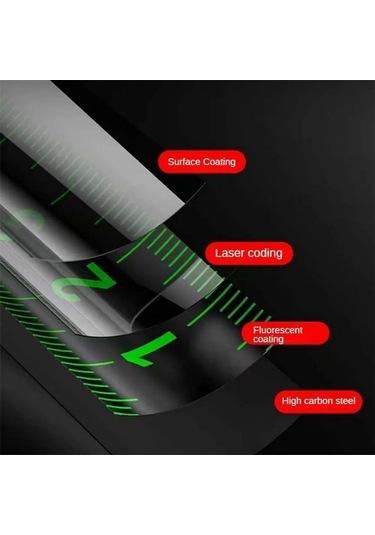 Green-5mx25mm-yüksek Hassasiyetli Kalınlaşmış Kendinden Kilitli Mezura Floresan Aşınmaya Dayanıklı Çelik Bant Ölçüm Bandı Ölçme Araçları 5 M 10 M