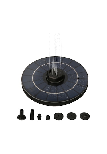 Fosenze Güneş Enerjili Süzgeçli Kaynak Pompa, Su Yokluğu Korumalı, 5 Farklı Sprinkler, Balık Havuzu Bahçe Dekorasyonu İçin