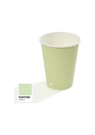 14 Oz Single Wall Baskılı Karton Bardak Açık Yeşil 1.000 Adet 1000 Adet