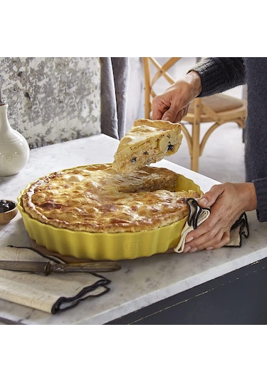 Emile Henry Tart-Börek-Flan Kabı Yuvarlak 32 cm Sarı/Provence Yel