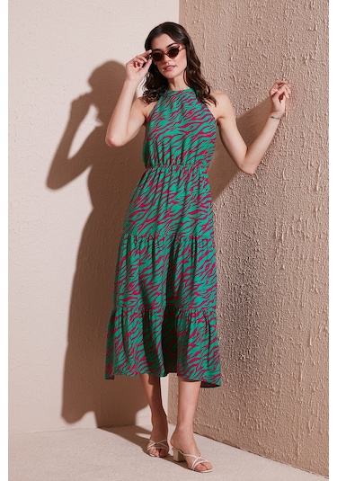 Sd Luxury Bayan Elbise 6784283 Yeşil-pembe Yeşil-pembe