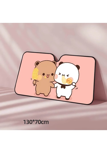 Goldenqian Panda Ayı B-bubu-dudu Araba Güneşliği Cam Araba Pencere Ön Cam Kapak Güneş Gölge Otomatik Visor Araba Aksesuarları Z4