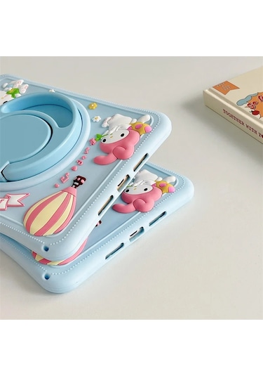 Samsung Galaxy Uyumlu Tab A8 10.5 Sm-x200 2021 Kılıf Cute Dolls Standlı Eğlenceli 3d Karekterli Çocuk Kılıfı Kılıf