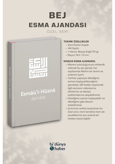 Esmaül Hüsna Ajandası- Bej Özel Seri Çok Renkli